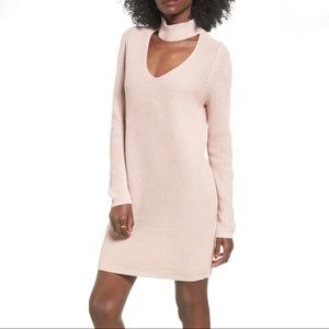 NWT BP pink cut out chocker sweater dress